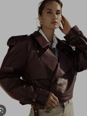 PAPER MOON NWOT BROWN LEATHER LINED JACKET